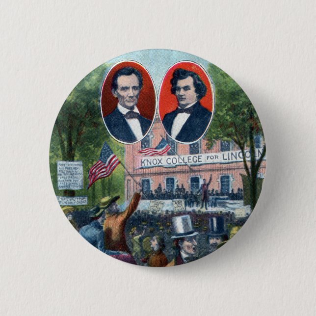 Lincoln-Douglas Debate of 1858 2 Inch Round Button (Front)