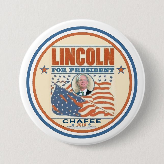 Lincoln for President 3 Inch Round Button (Front)