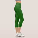 Lincoln Green Solid Plain Colour Capri Leggings<br><div class="desc">Vibrant, nature spring green, practical, & stylish colour.
Used in formal & informal events.
Hex No. = 0A5E04</div>