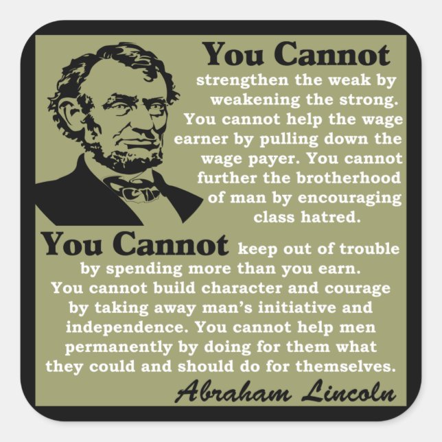 Lincoln: Help Yourself! Square Sticker (Front)