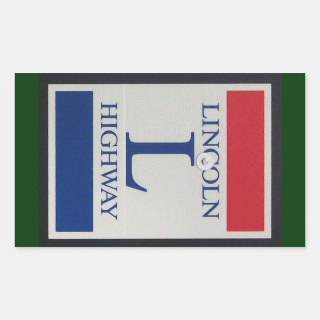 Lincoln Highway Road Sign Sticker (Front)