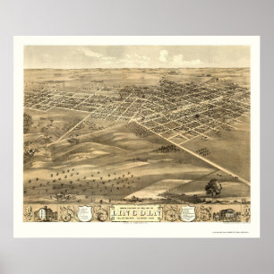 Lincoln, IL Panoramic Map - 1869 Poster