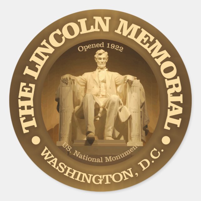Lincoln Memorial Classic Round Sticker (Front)