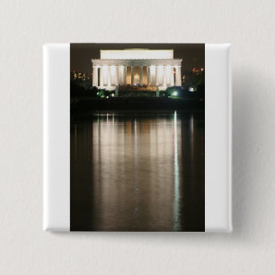 Lincoln Memorial Night Reflection 2 Inch Square Button