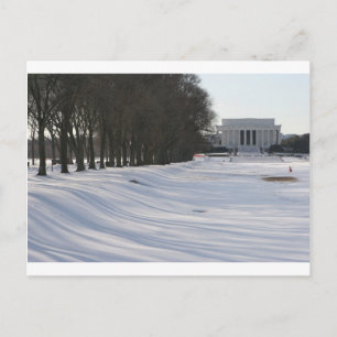 lincoln memorial snow postcard