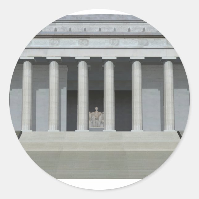 Lincoln Memorial: Washington DC Classic Round Sticker (Front)