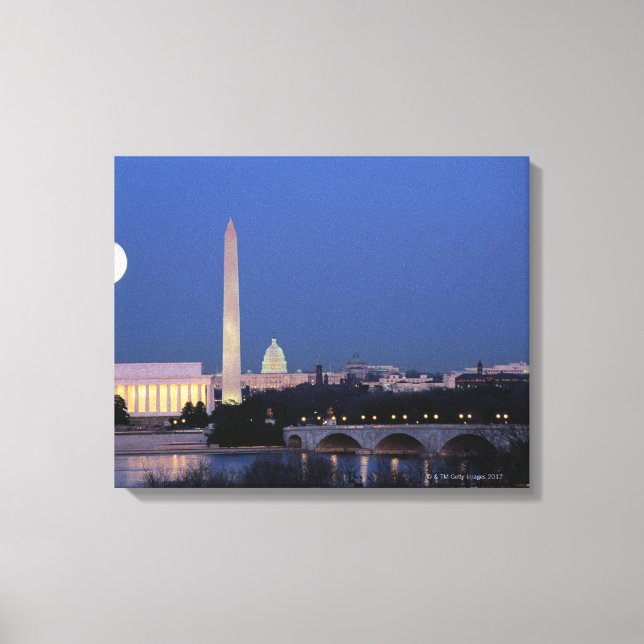 Lincoln Memorial, Washington Monument, US Canvas Print (Front)