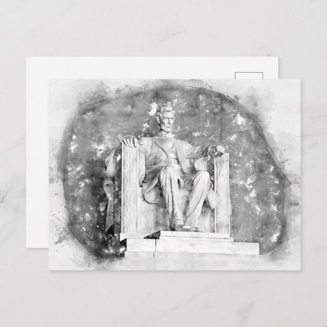 Lincoln Memorial watercolor Postcard (Front/Back)
