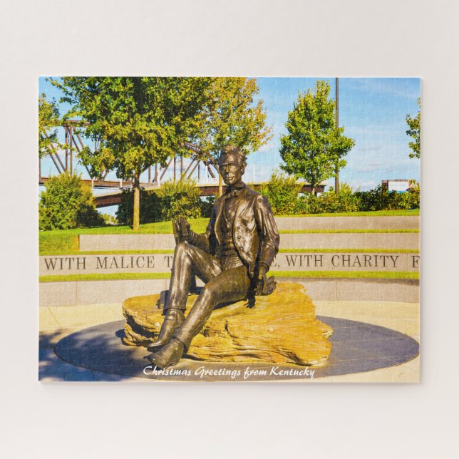 Lincoln Monument Kentucky.Christmas Greetings Jigsaw Puzzle (Horizontal)