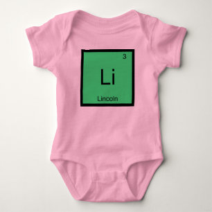 Lincoln Name Chemistry Element Periodic Table Baby Bodysuit