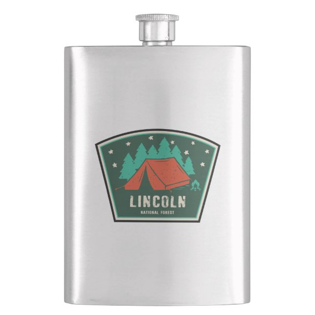 Lincoln National Forest Camping Hip Flask (Front)