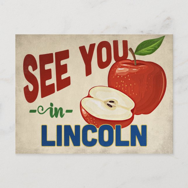 Lincoln Nebraska Apple - Vintage Travel Postcard (Front)