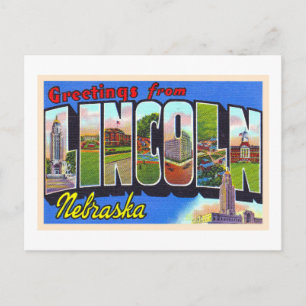 Lincoln Nebraska NE Vintage Large Letter Postcard