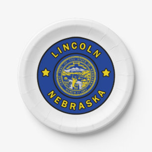 Lincoln Nebraska Paper Plate