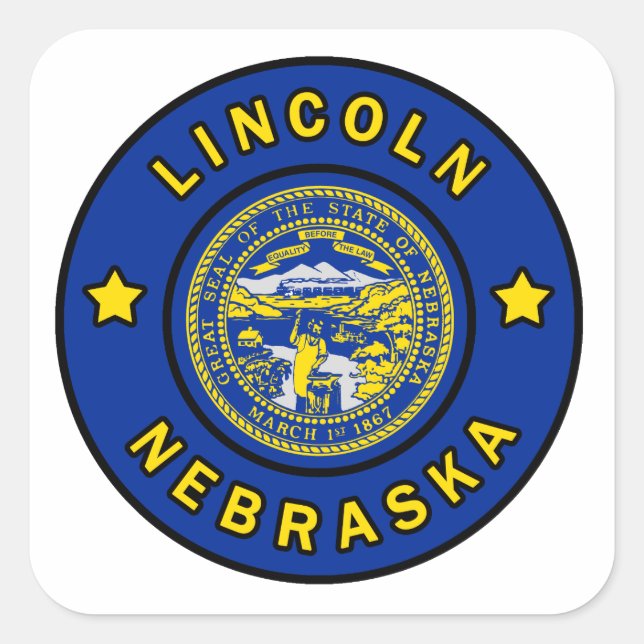 Lincoln Nebraska Square Sticker (Front)