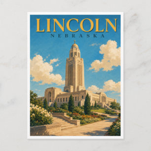 Lincoln Nebraska State Capitol GeoSaga Postcard