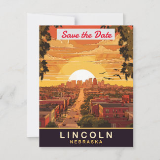 Lincoln Nebraska Sunset Wedding Invitation