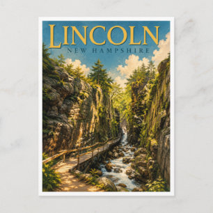 Lincoln New Hampshire Flume Gorge GeoSaga Postcard