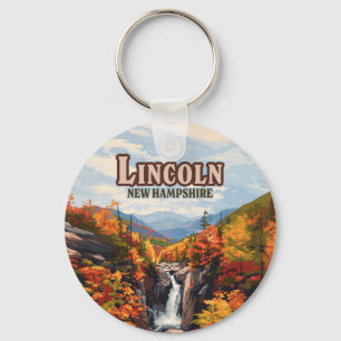 Lincoln New Hampshire Franconia Falls Autumn Keychain