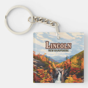 Lincoln New Hampshire Franconia Falls Autumn Keychain
