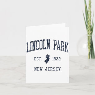 Lincoln Park Nj Jn1 Vintage Athletic Blue Design Card