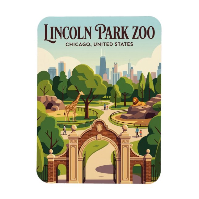 Lincoln Park Zoo Illinois Magnet (Vertical)