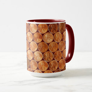 Lincoln penny/pennies copper US coin, penny Mug