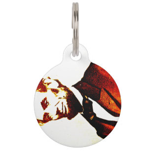 Lincoln Pop Art Colorized Sideways Portrait Pet Tag