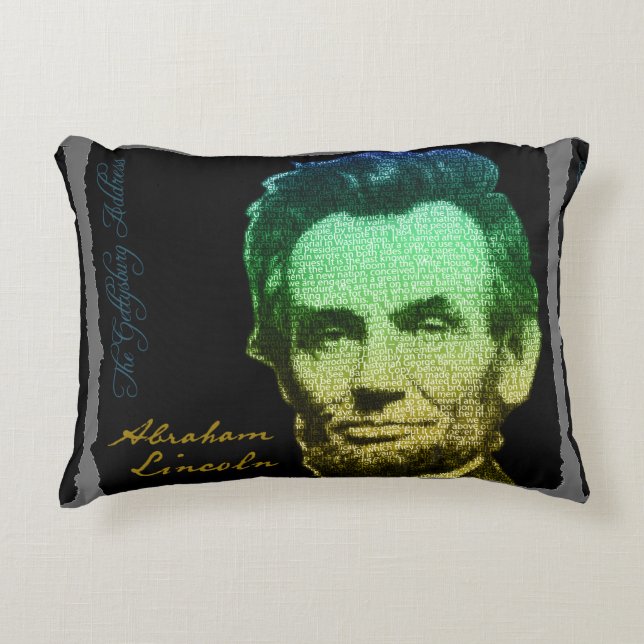 Lincoln Portrait Text Poster Accent Pillow (Front)