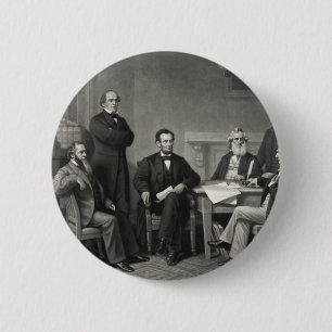 Lincoln Reading the Emancipation Proclamation 2 Inch Round Button
