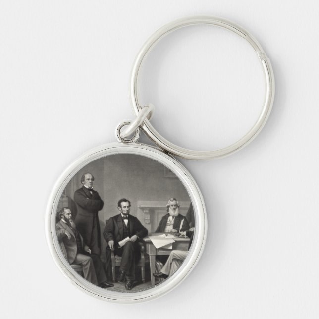 Lincoln Reading the Emancipation Proclamation Keychain (Front)