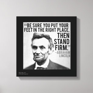 Lincoln & Stand Firm Quote Canvas Print