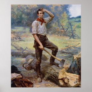 Lincoln the Rail Splitter by Jean L. Gerome Ferris Poster