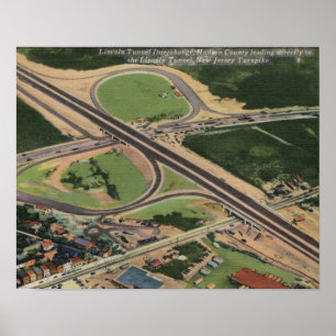 Lincoln Tunnel, NJ Turnpike Exchange Vintage Poster