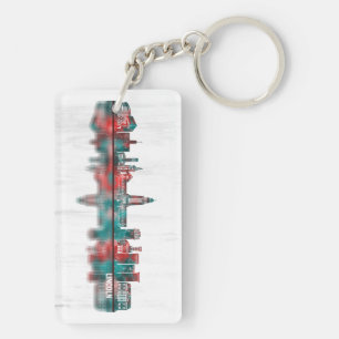 Lincoln USA Skyline Keychain