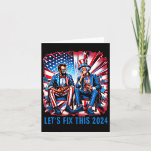 Lincoln Washington Usa Patriotic Election Lets Fix Card