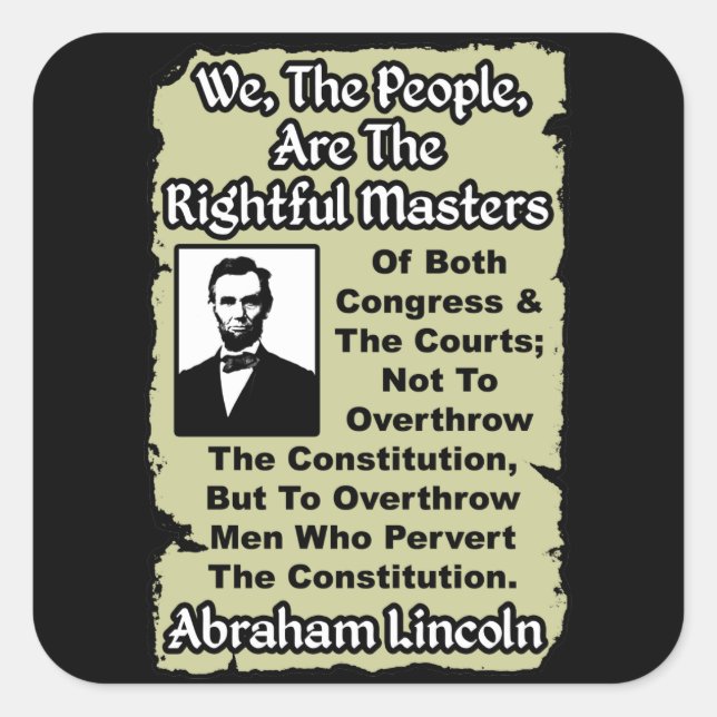 Lincoln: We The People! Square Sticker (Front)