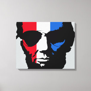 Lincoln with Aviator Sunglasses - Red White Blue Canvas Print