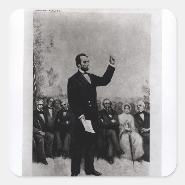 Lincoln's Address at Gettysburg, 1895 Square Sticker (Front)