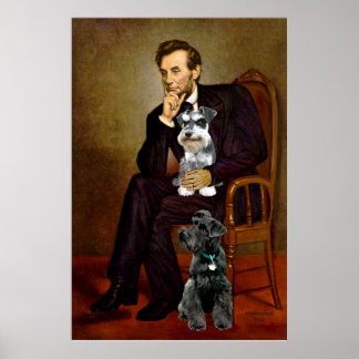 Lincoln's Two Schnauzers Poster