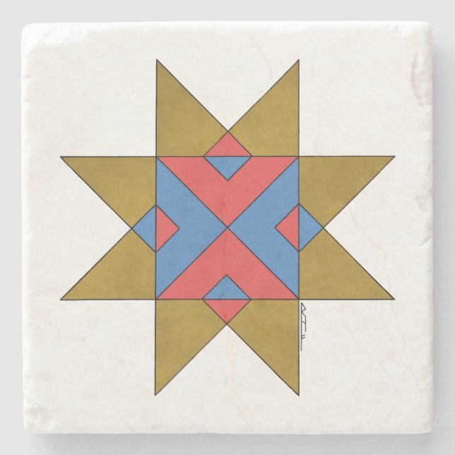 Lincolnshire Auseklis Witch Mark Stone Coaster (Front)