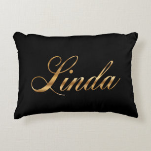 Linda gold Design Lettering Kissen Accent Pillow