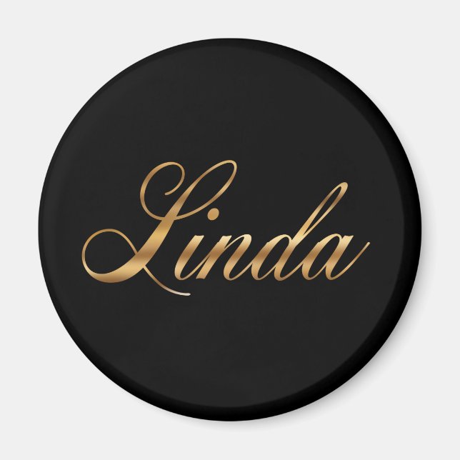 Linda gold Design Lettering Magnet (Front)