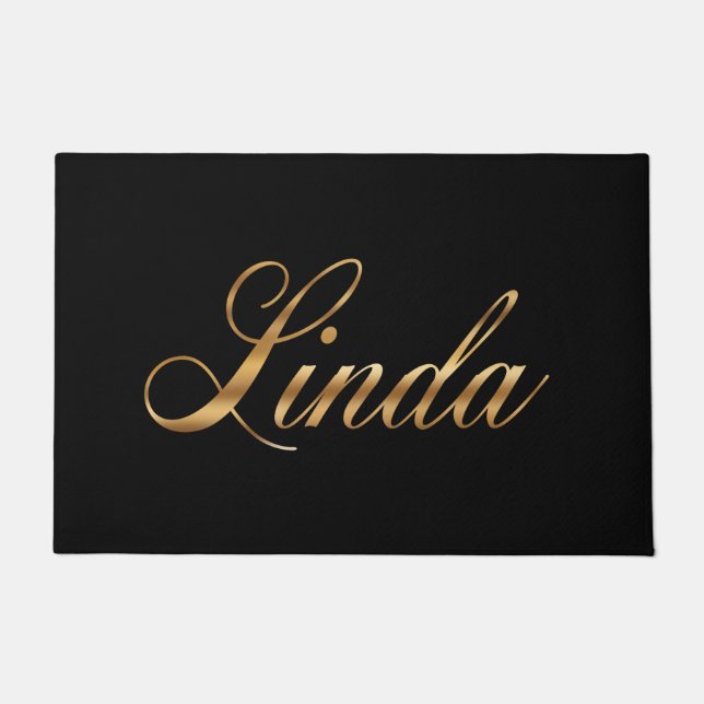 Linda gold Design Lettering Türmatt Doormat (Front)
