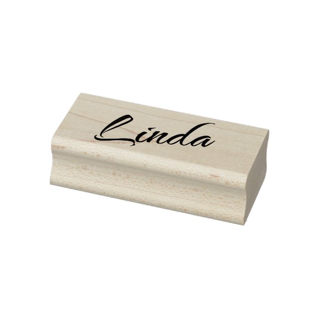 Linda name cursive decorative script font rubber stamp (Stamp)