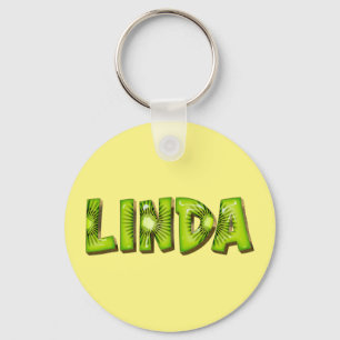 Linda Name Kiwi Design Key Keychain