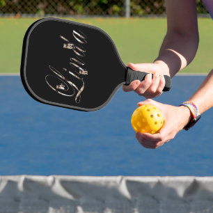 "Linda" Name Made With White Tigers, Pickleball Paddle