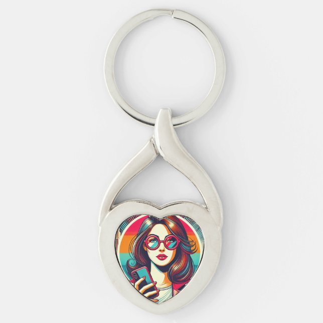 Linda Roberts Calls Scammers Metal Heart Keychain (Front)