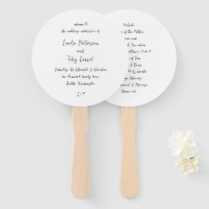 Linda Simple Modern Wedding Program Hand Fan