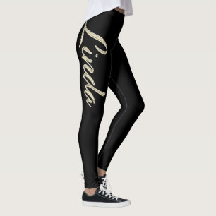 Linda white Handwriting Hose Leggings